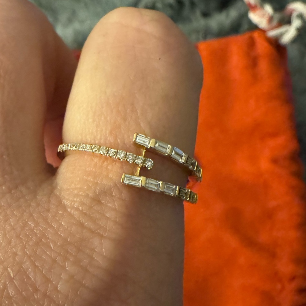 Bony Levy Gold Diamond Double Band Ring